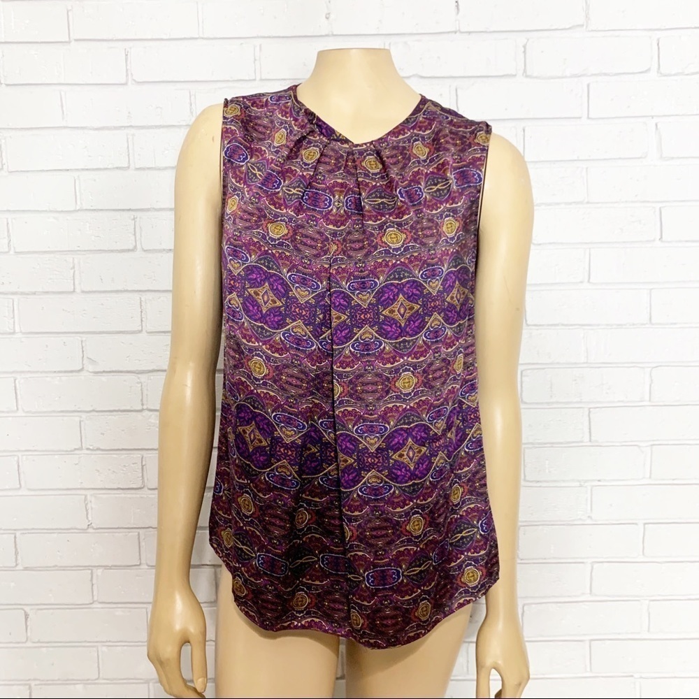 Jones‎ New York Women’s Purple Geometric Top